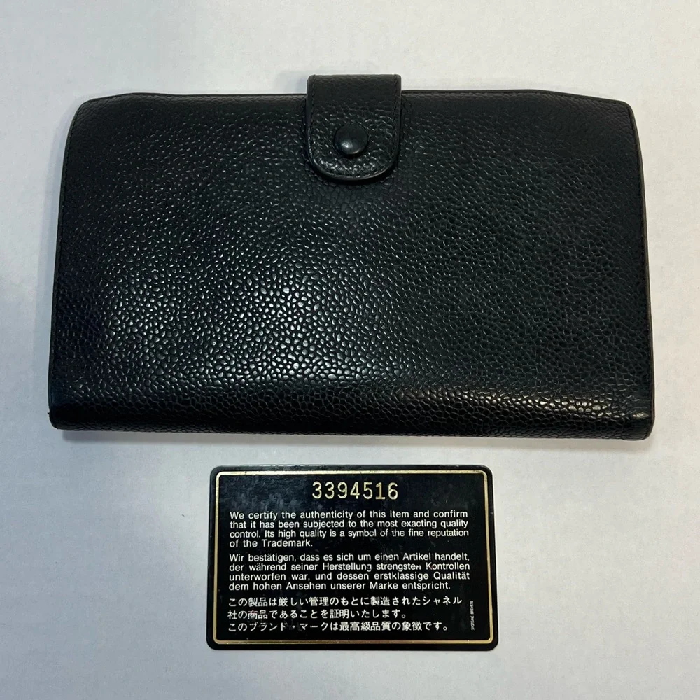 CHANEL‎ Caviar Timeless CC Wallet with COA card